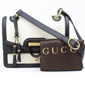 Gucci Canvas Small Derby Shoulder Bag